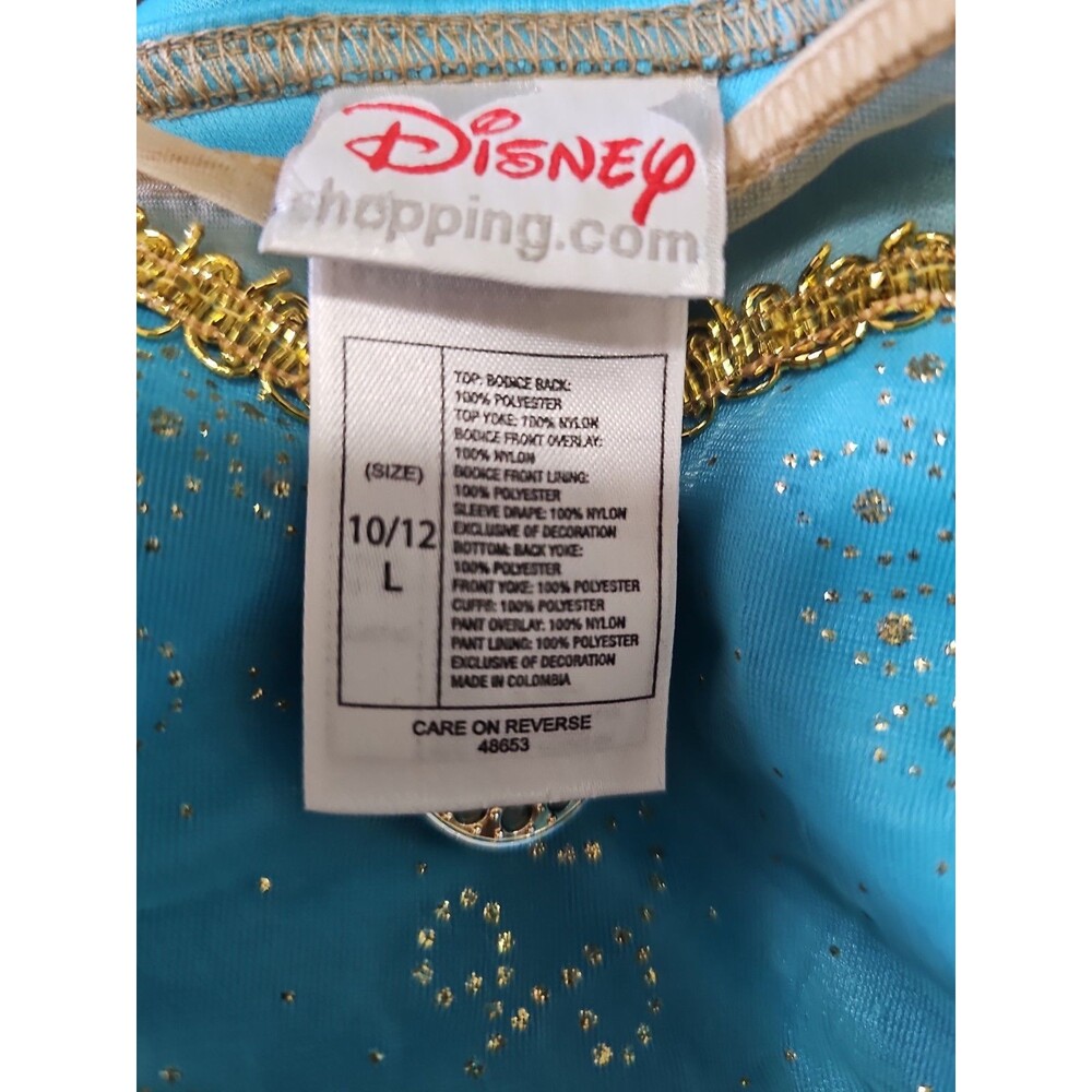 90s Disney Jasmine Children’s Princess Costume Wig, Shoes, Jewelry Large 10/12 - Picture 8 of 14